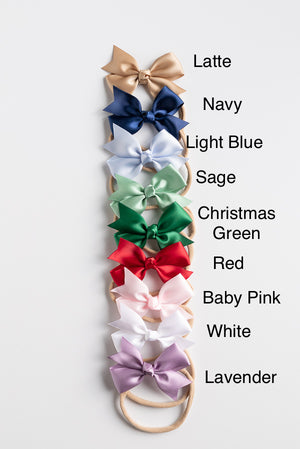 Pre-tied Navy Blue Satin Bows, 25 Pack
