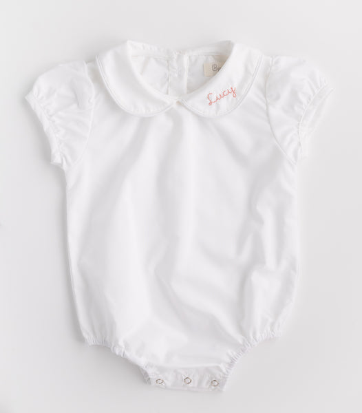Baby Girl Round Collar Puff Sleeve Onesie – Cygnet Living
